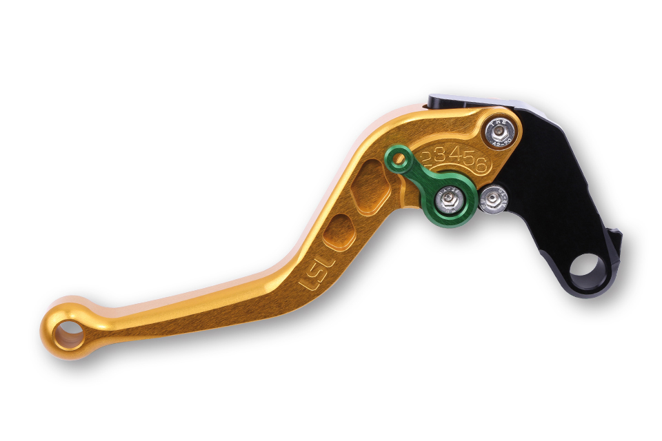 LSL Clutch lever Classic L50, gold/green, short, green