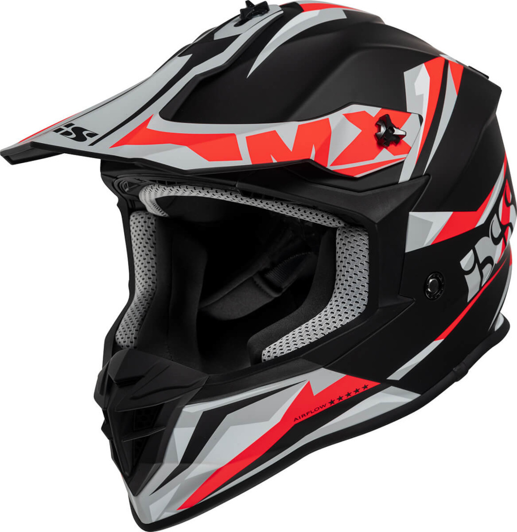 IXS 362 2.0 Motocross Helmet, black-white-red, Size S, black-white-red, Size S