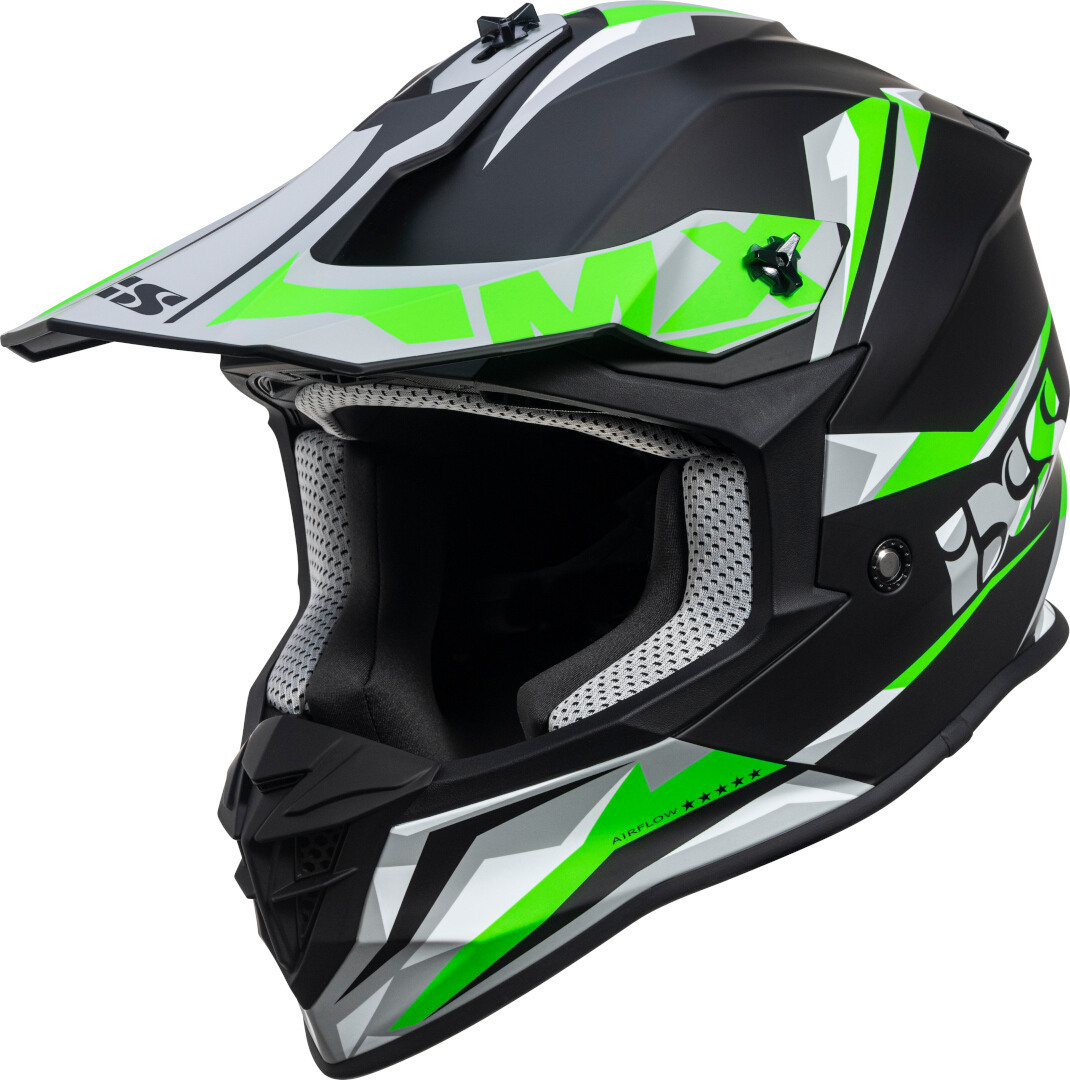 IXS 362 2.0 Motocross Helmet, black-green, Size S, black-green, Size S