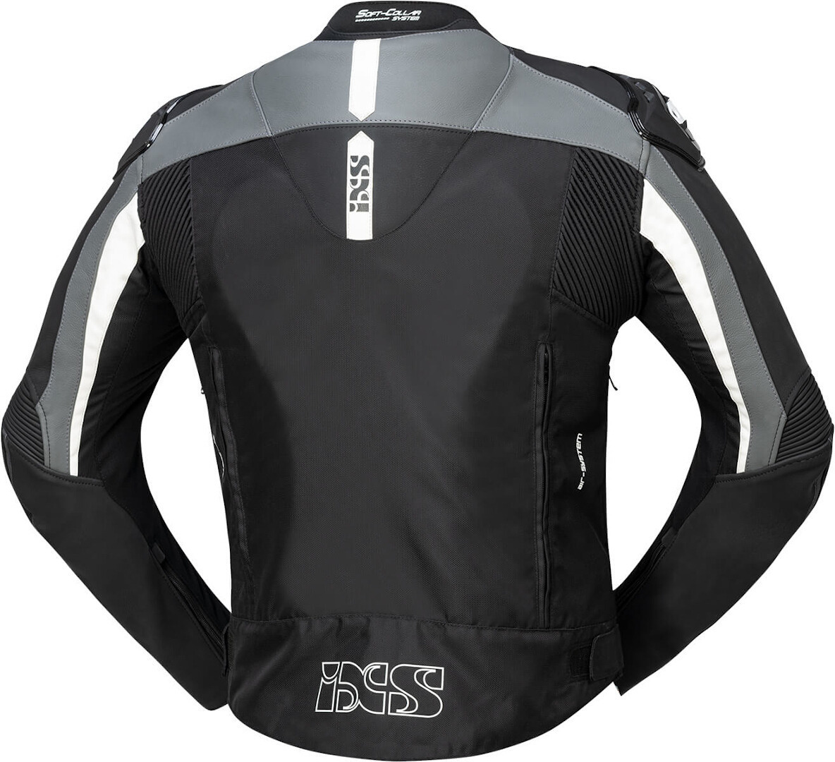 Photos - Motorcycle Clothing IXS RS-500 1.0 Leather/Textile Motorcycle Jacket, black-grey-white, Size 5 