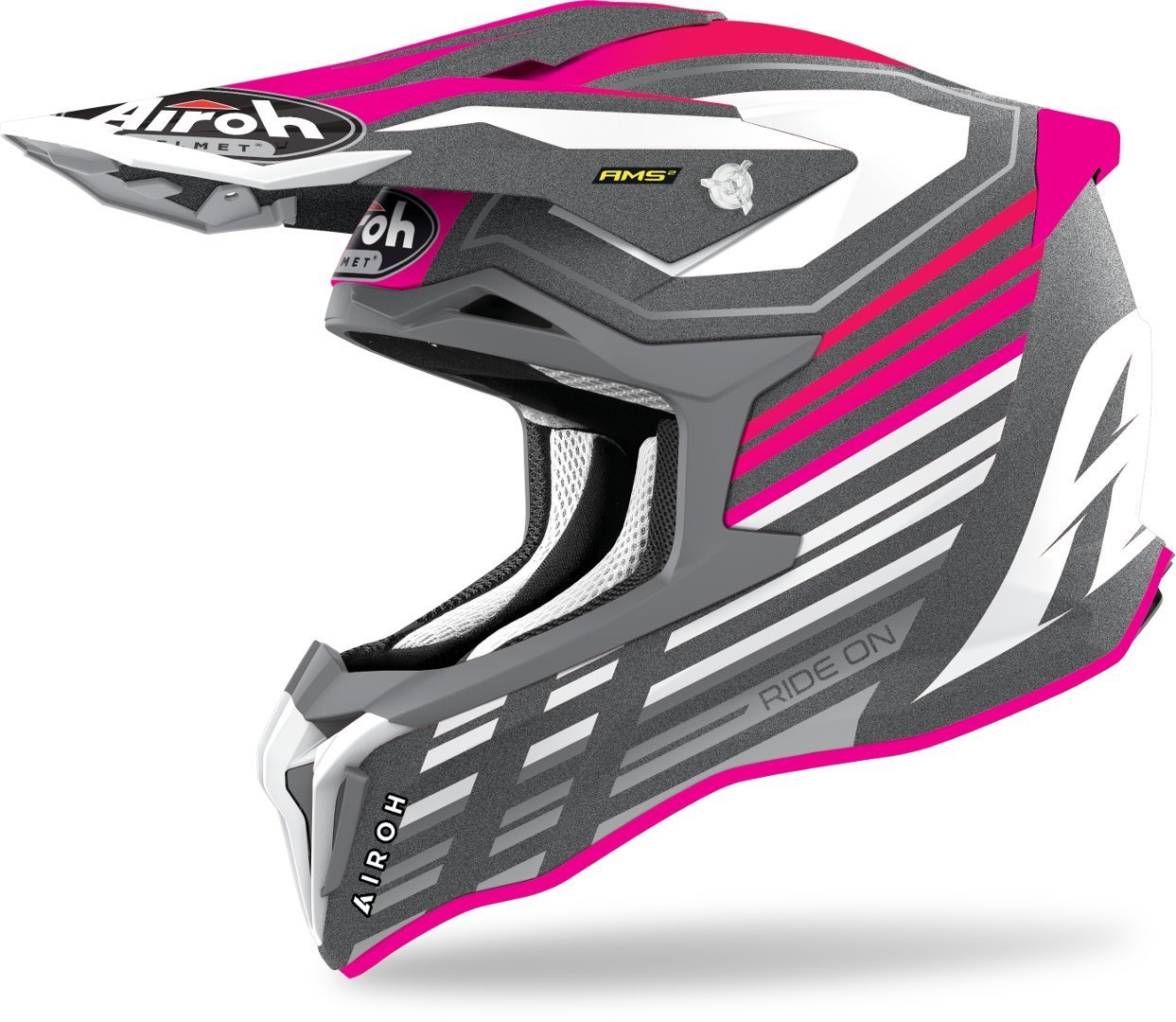 Airoh Strycker Shaded Carbon Motocross Helm, pink, Größe XL