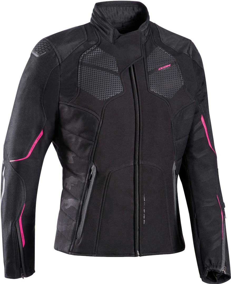 Ixon Cell Damen Motorrad Textiljacke, schwarz-pink, Größe 2XL