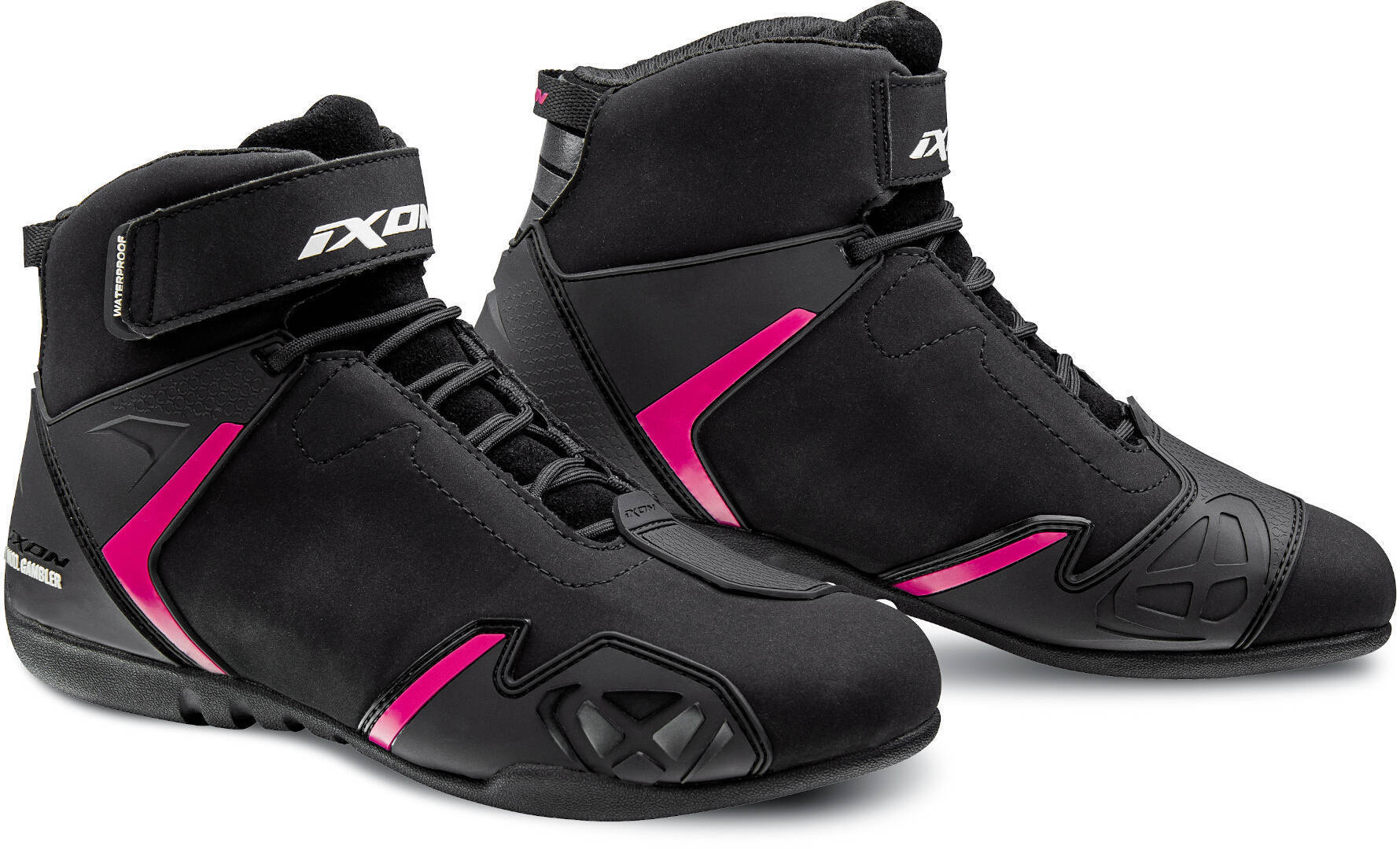 Ixon Gambler WP Damen Motorradschuhe, schwarz-pink, Größe 36