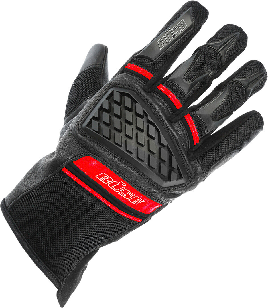 Büse Braga Motorcycle Gloves, black-red, Size 2XL, black-red, Size 2XL