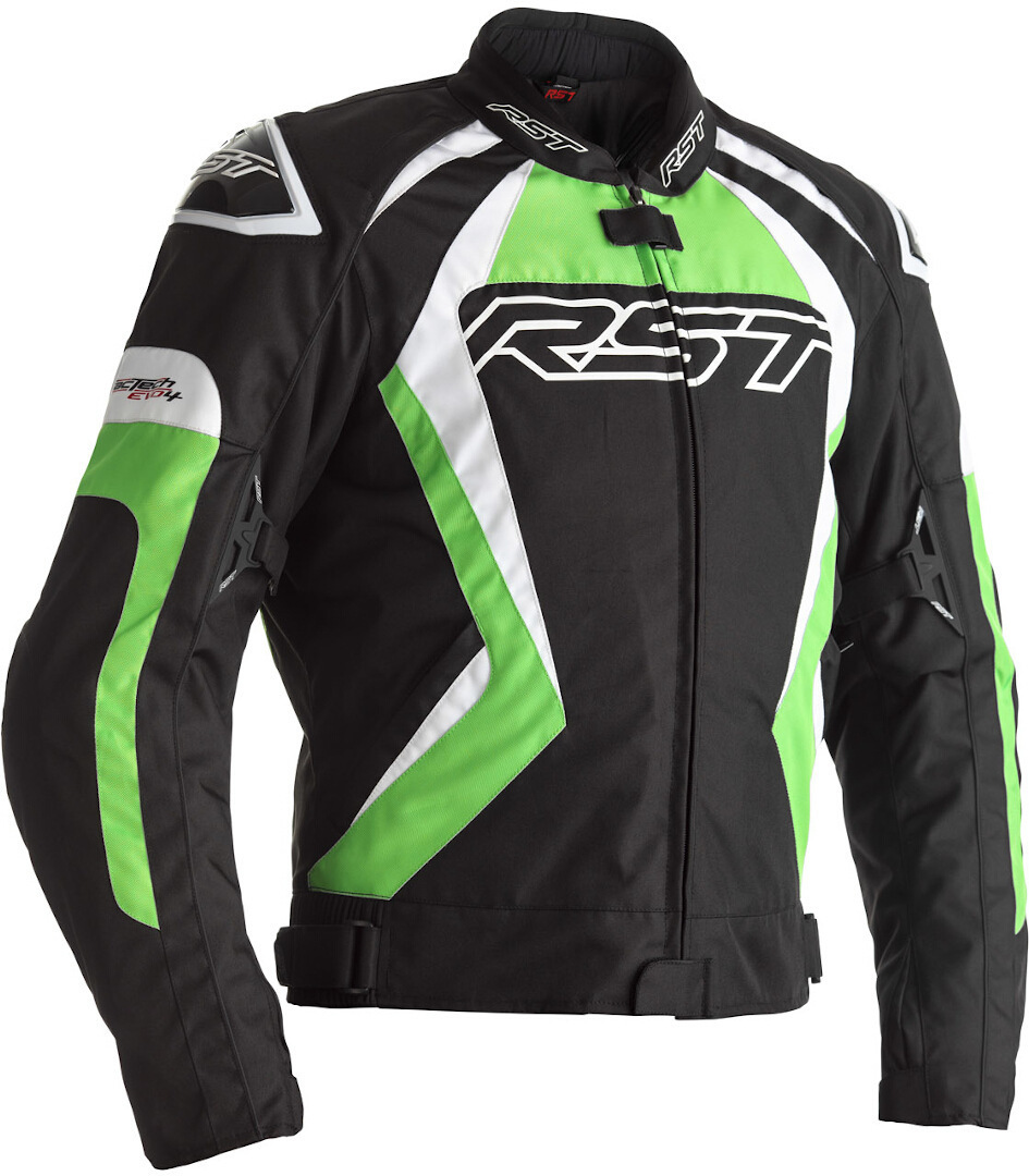 RST Tractech EVO 4 Motorcycle Textile Jacket, black-green, Size XL, black-green, Size XL