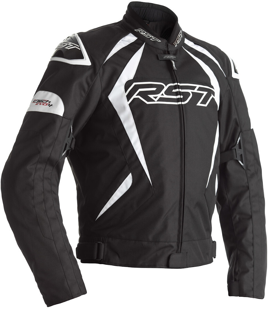 RST Tractech EVO 4 Motorcycle Textile Jacket, black-white, Size XL, black-white, Size XL