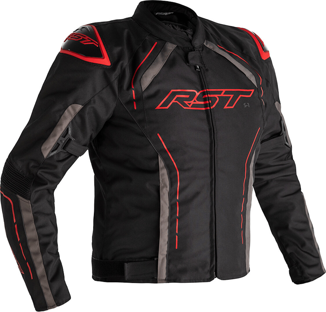 RST S-1 Motorrad Textiljacke, schwarz-grau-rot, Größe L