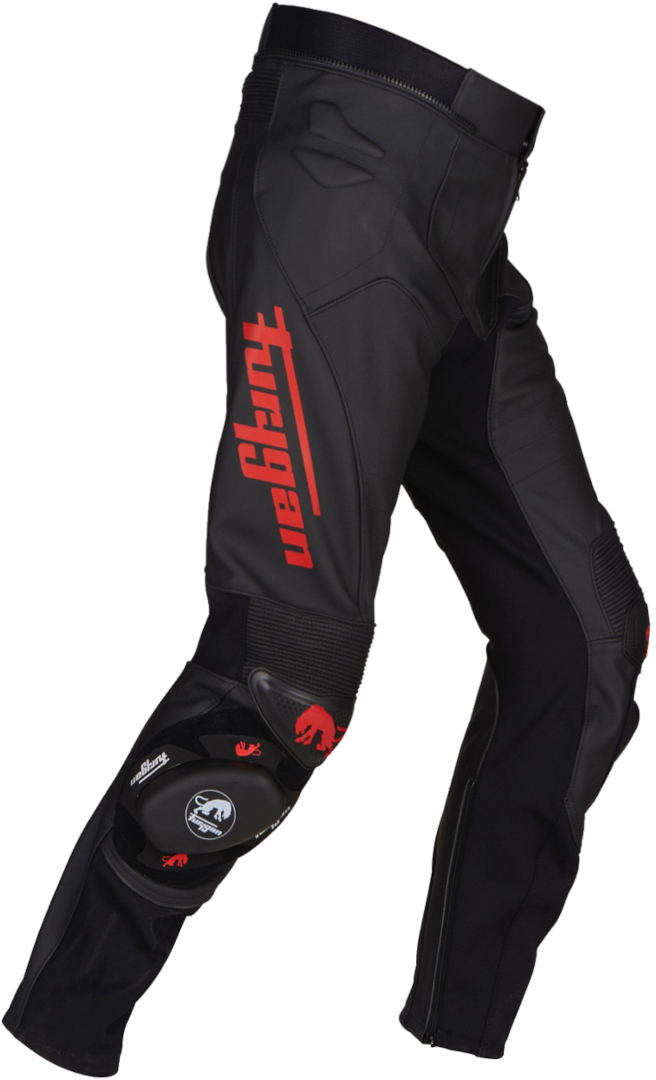 Furygan Raptor Evo Motorcycle Leather Pants, black-red, Size 38, black-red, Size 38