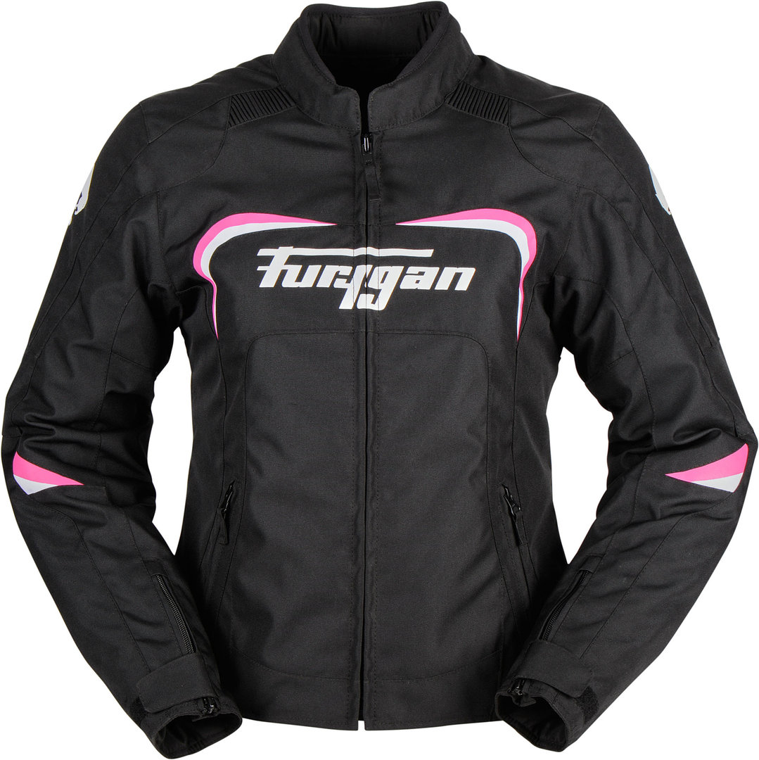 Furygan Cyane Ladies Motorcycle Textile Jacket, black-white-pink, Size XL for Women, black-white-pink, Size XL for Women