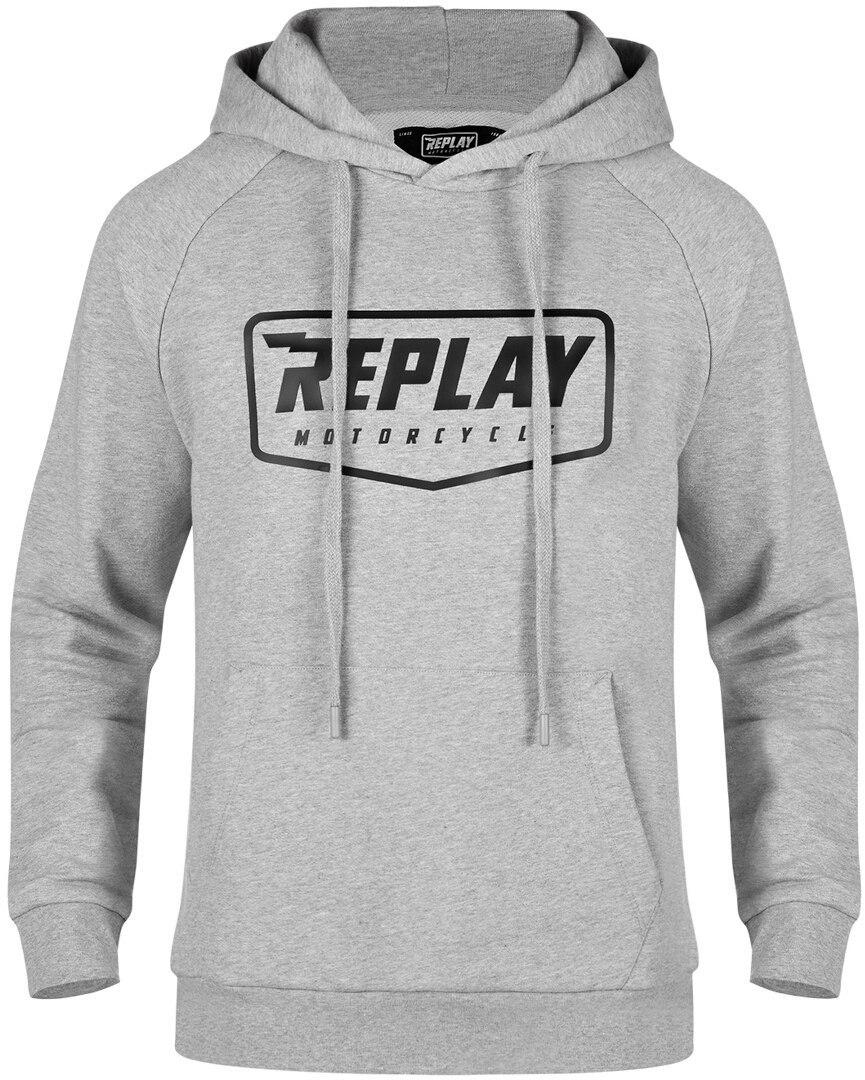 Replay Logo Hoodie, grey, Size M, grey, Size M