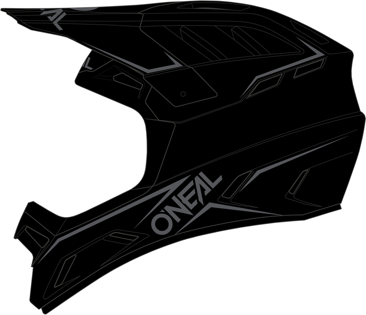 Oneal Backflip Solid Downhill Helm, schwarz, Größe XS