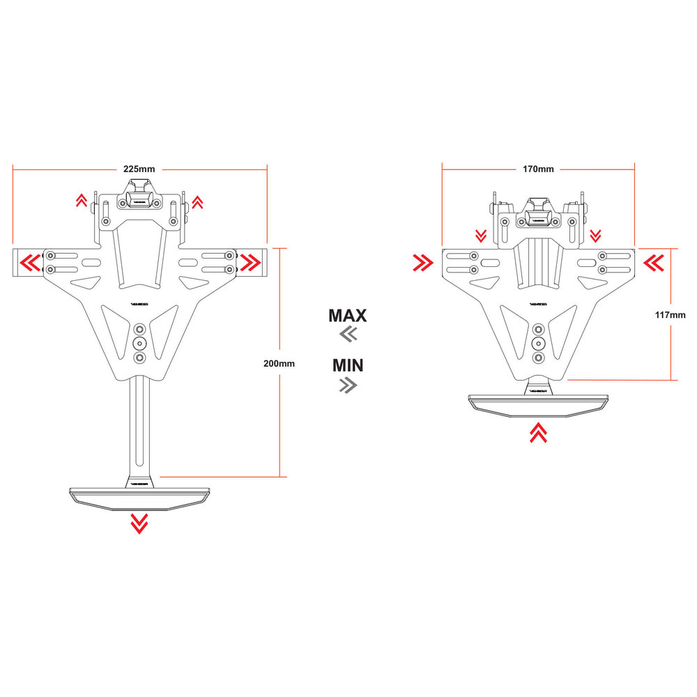 HIGHSIDER AKRON-RS PRO per KTM 125 Duke/ 390 Duke, inclusa la luce targa