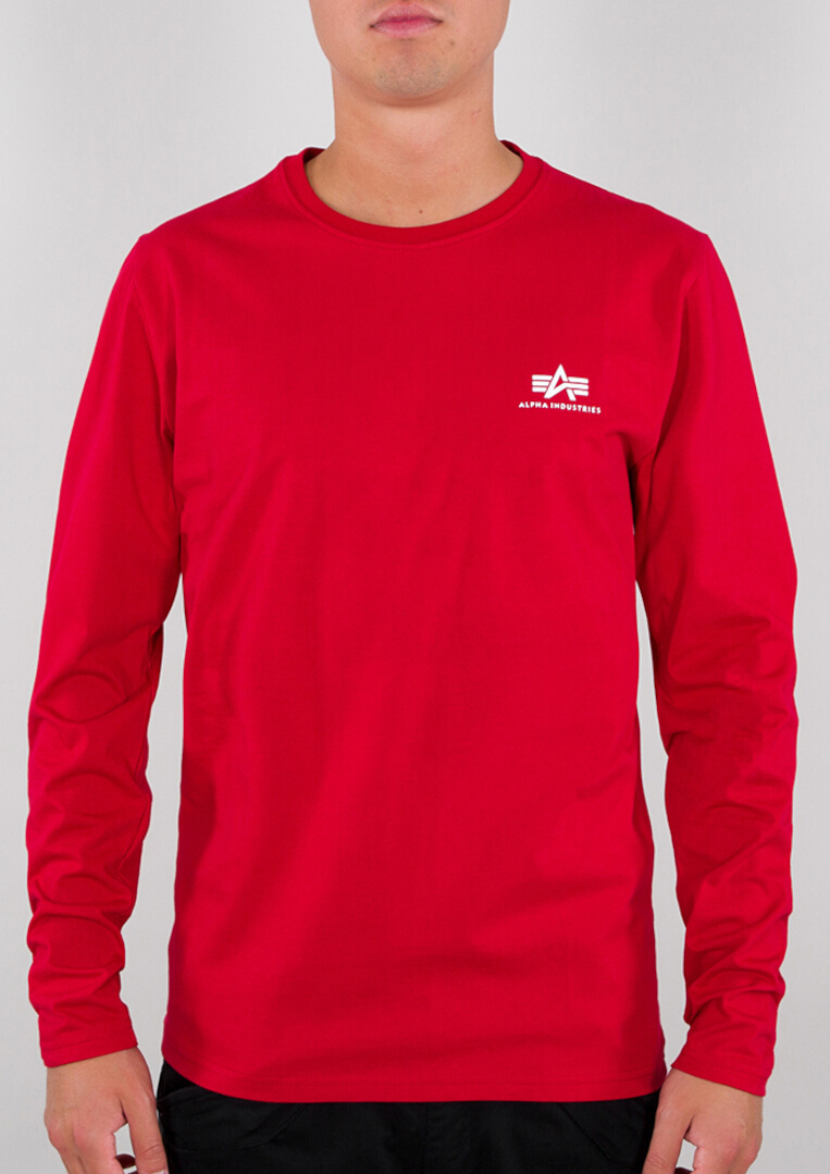 Alpha Industries Back Print Heavy Longsleeve Overhemd, wit-rood, afmeting L