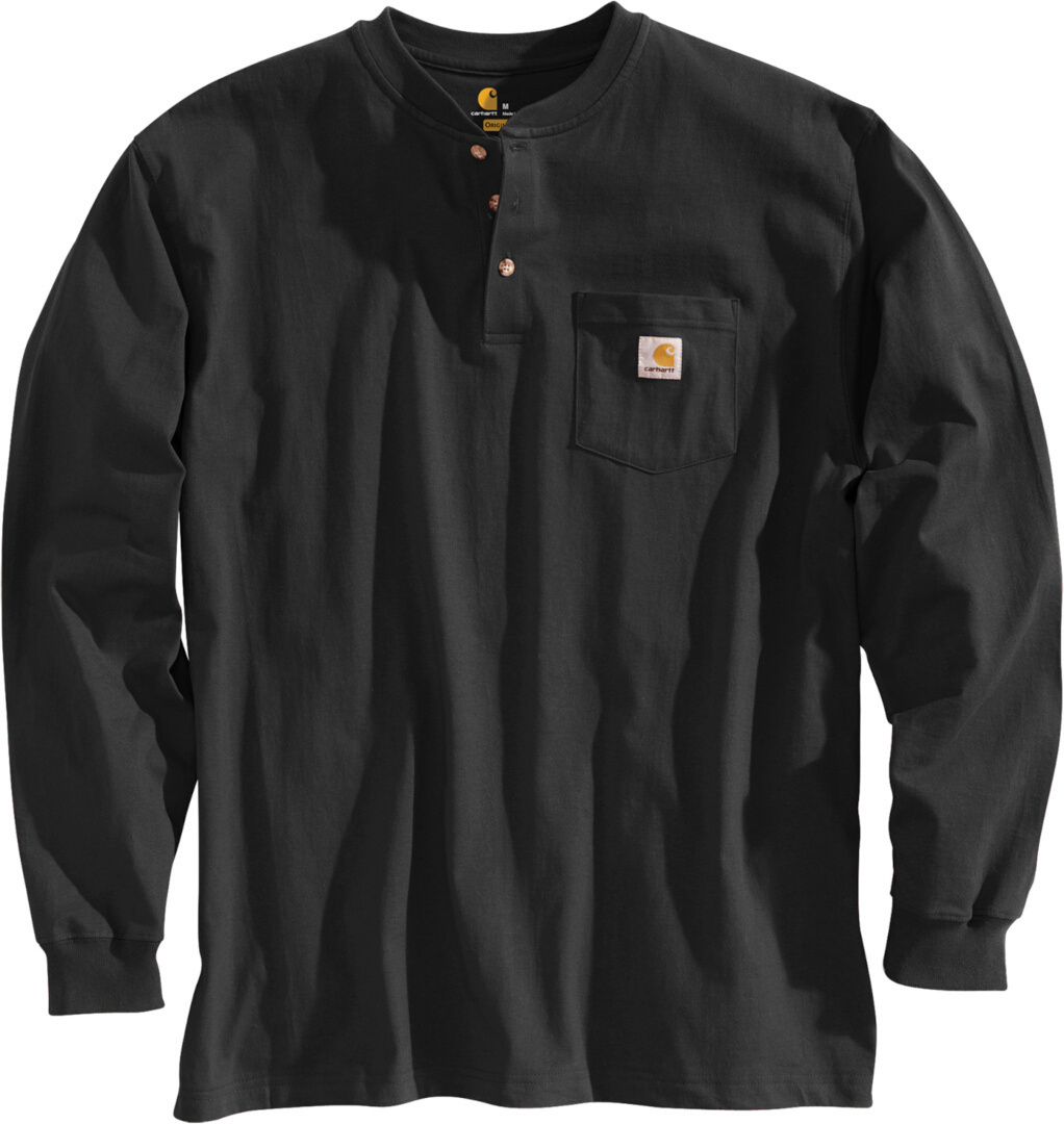 Carhartt Workwear Pocket Henley Langarmshirt, schwarz, Größe XL für Männer