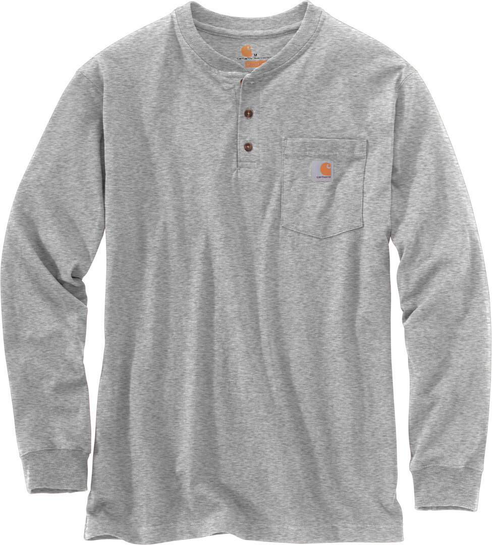 Carhartt Workwear Pocket Henley Longsleeve Shirt, grey, Size XL, grey, Size XL