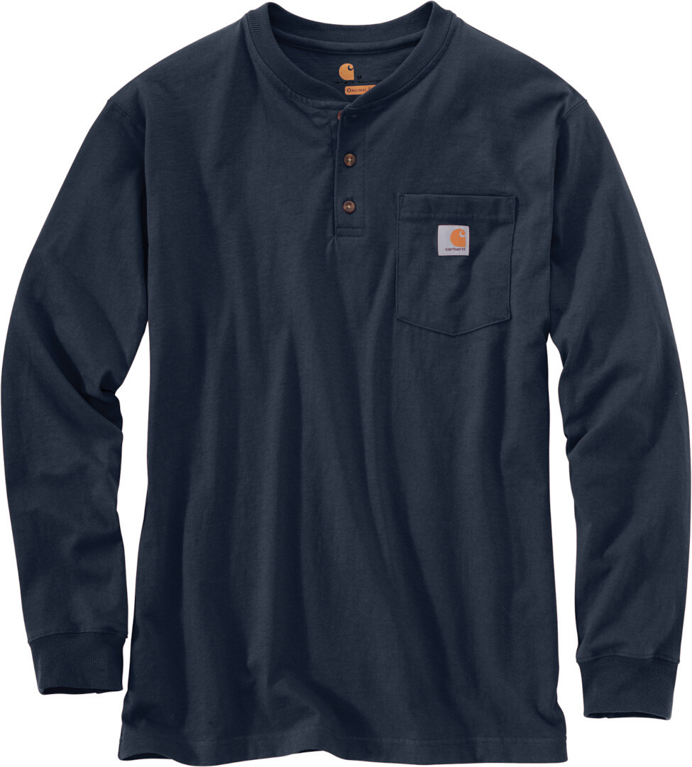 Carhartt Workwear Pocket Henley Langarmshirt, blau, Größe XL für Männer