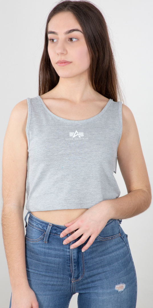 Alpha Industries Basic Crop SL Damen Tank Top, grau, Größe L