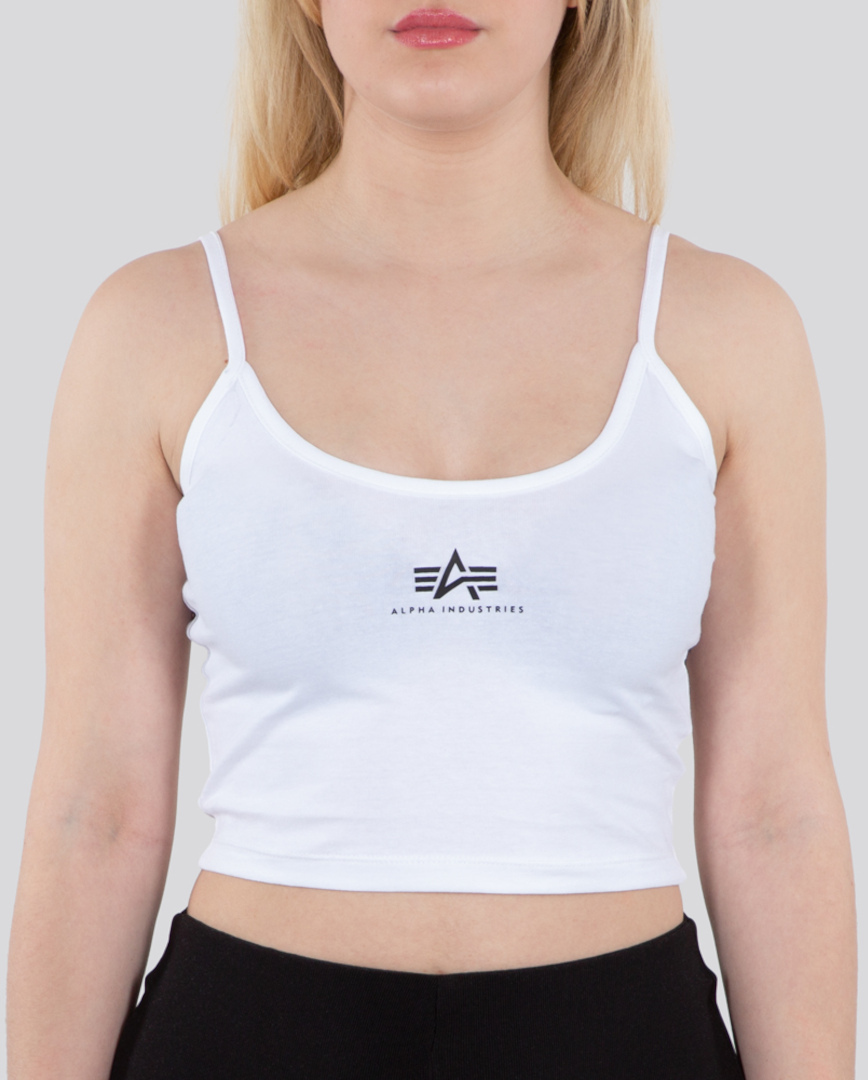 Image of Alpha Industries Basic Crop SL Top da donna, bianco, dimensione L per donne