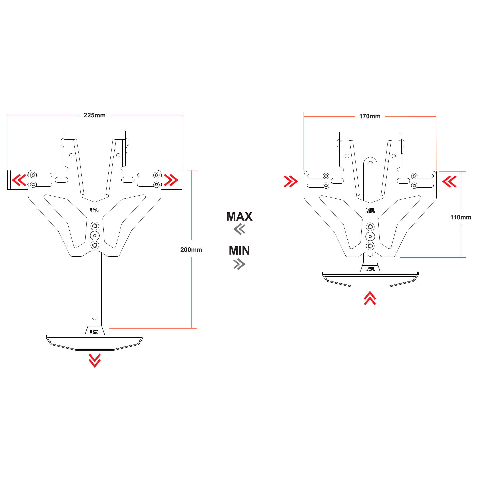 LSL MANTIS-RS til Honda CBR 650 R /CB 650 R, 21-, uden nummerpladebelysning, sort