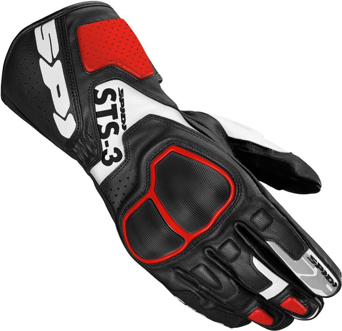 Spidi STS-3 Motorcycle Gloves, black-red, Size L, black-red, Size L