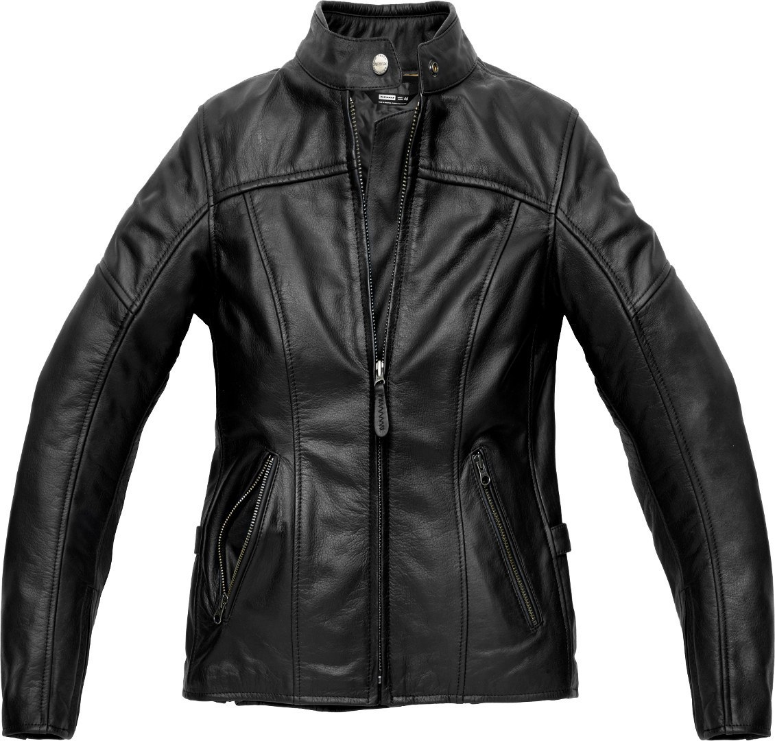 Spidi Mack Ladies Motorcycle Leather Jacket, black, Size 50 for Women, black, Size 50 for Women