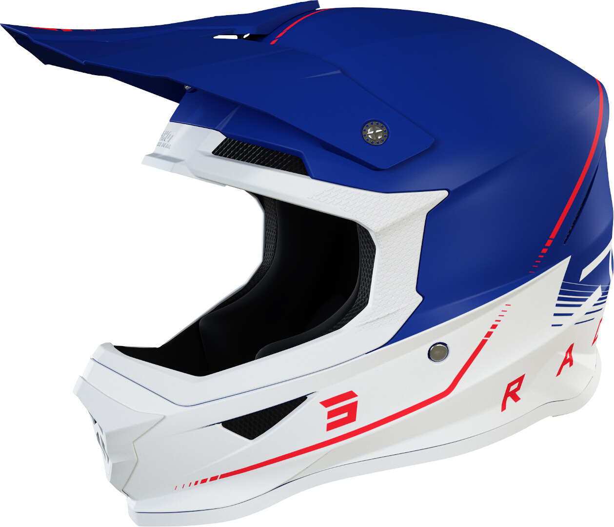 Shot Furious Raw 3.0 Motocross Helmet, white-red-blue, Size S, white-red-blue, Size S