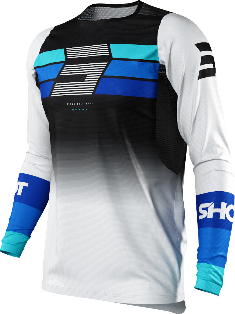 Shot Contact Story Motocross Jersey, black-white-blue, Size S, black-white-blue, Size S