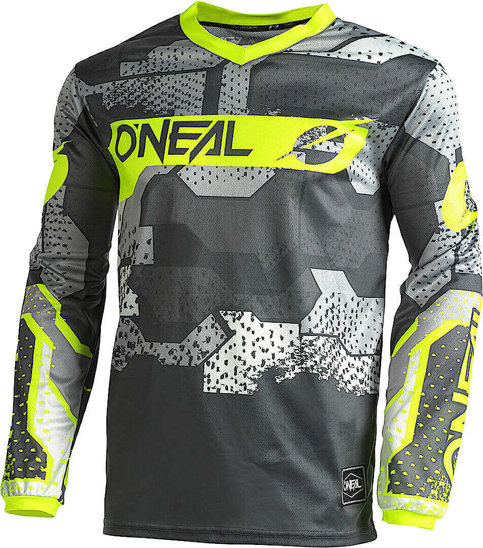 Oneal Element Camo V.22 Motocross Jersey, schwarz-grau-gelb, Größe M
