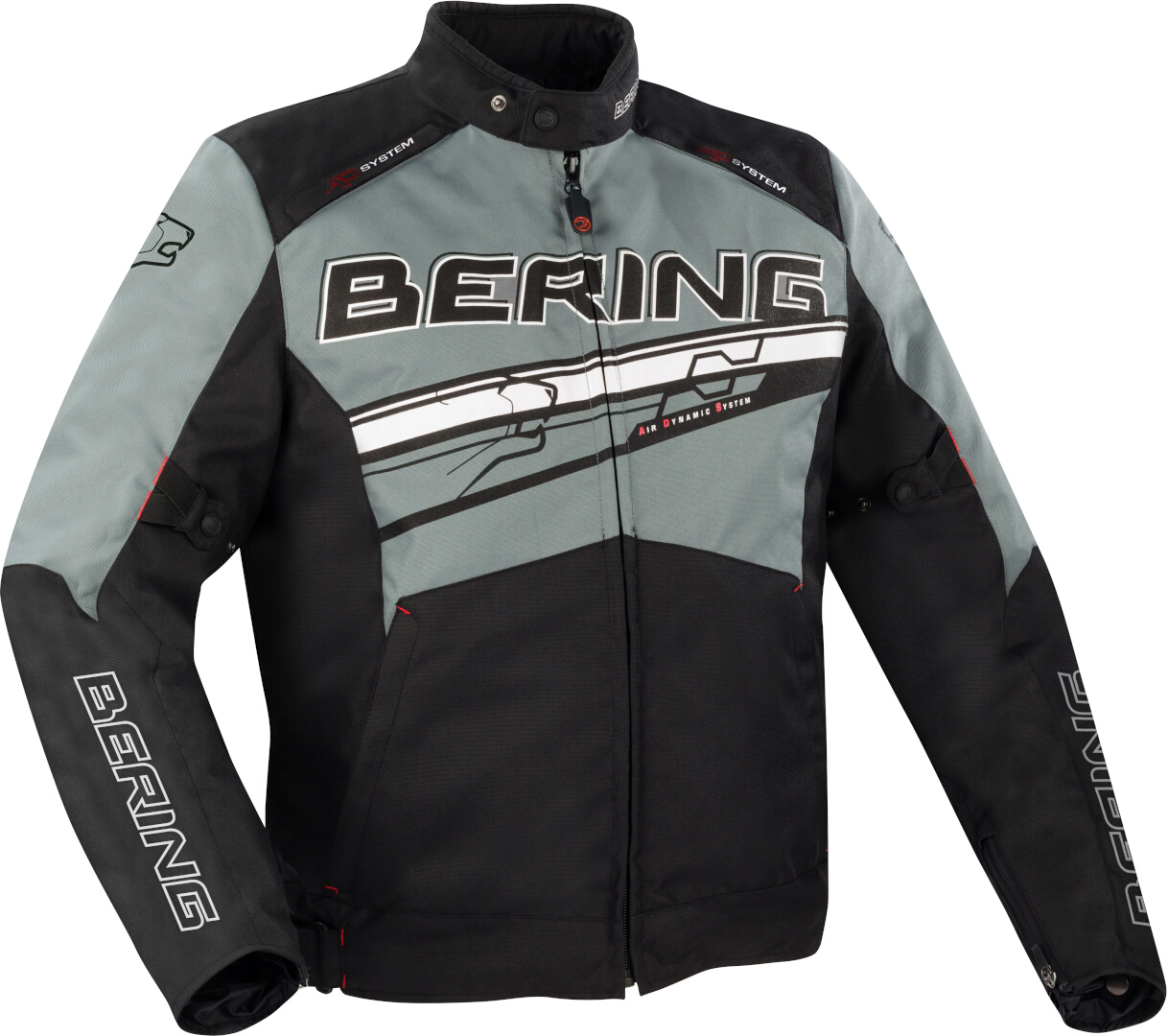 Bering Bario Motorrad Textiljacke, schwarz-grau-weiss, Größe L