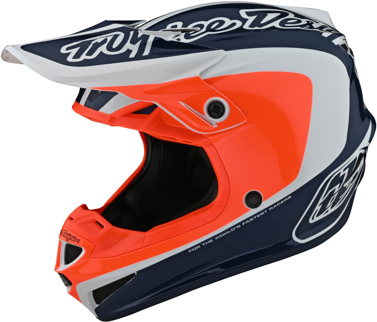 Troy Lee Designs SE4 Corsa Motocross Helmet, white-blue-orange, Size S, white-blue-orange, Size S