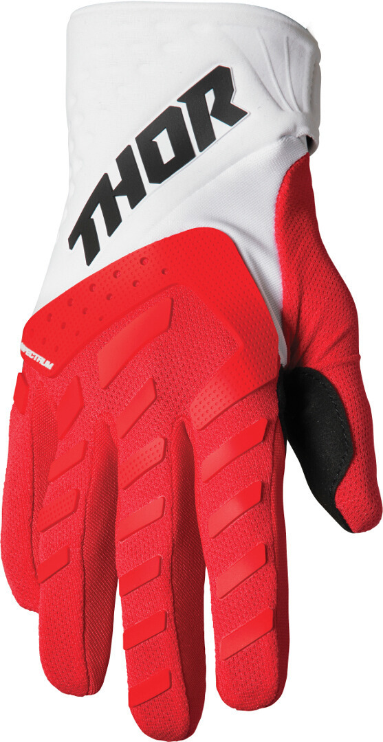 Thor Spectrum Logo Youth Motocross Gloves, white-red, Size L, white-red, Size L