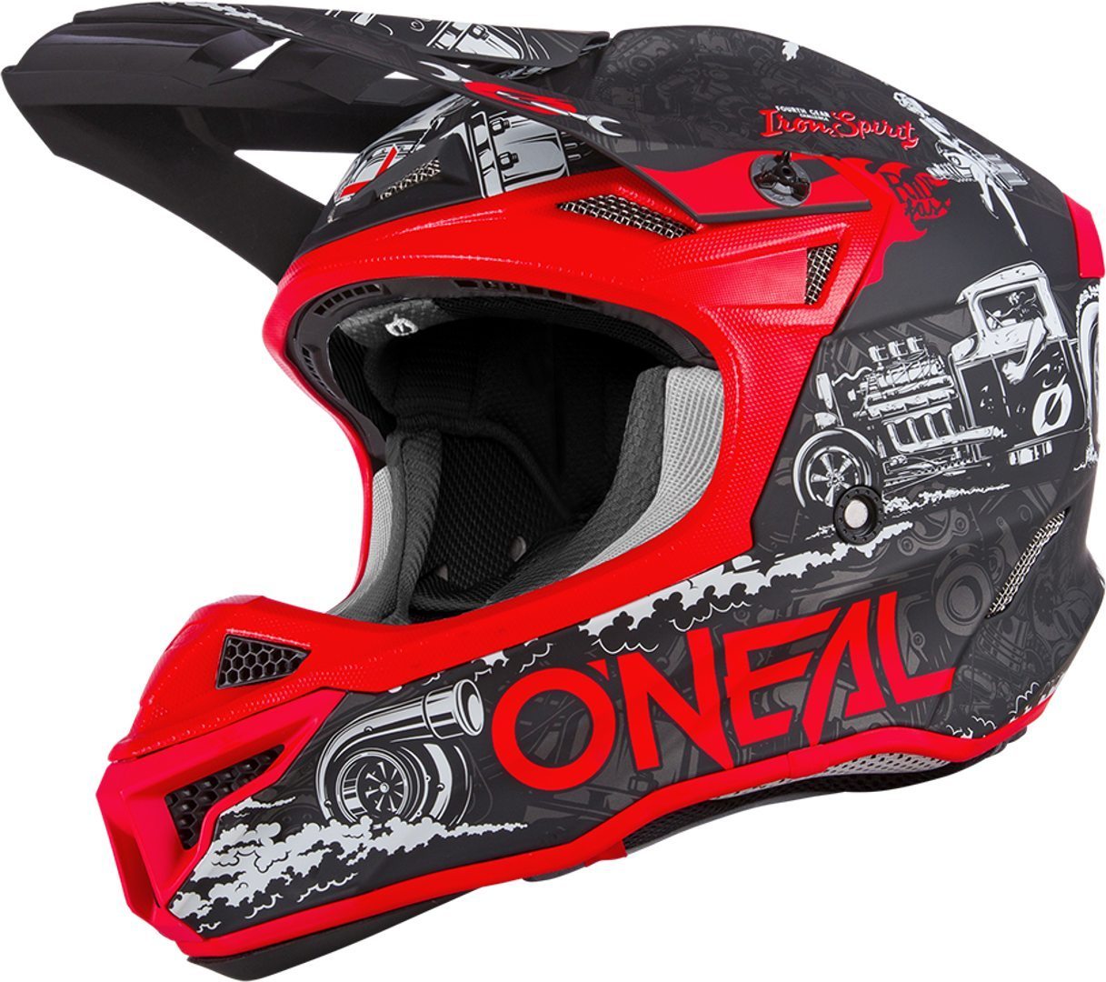 Oneal 5Series HR V.22 Motocross Helm, schwarz-rot, Größe L