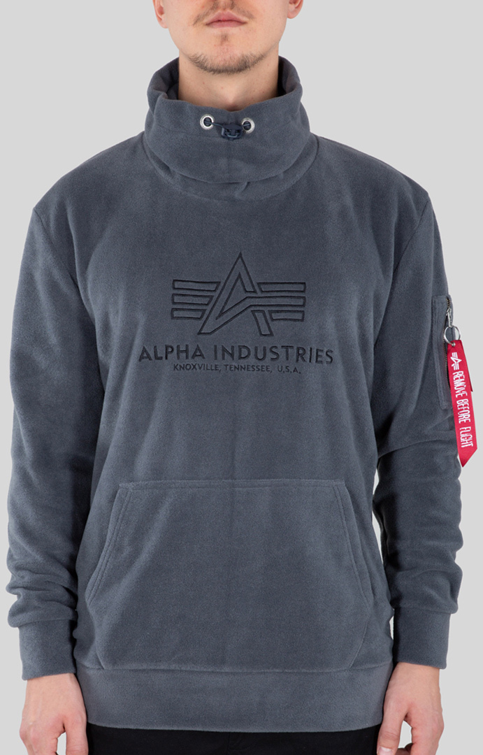 Alpha Industries Turtle-Neck Polar Fleece Pullover, grijs, afmeting L