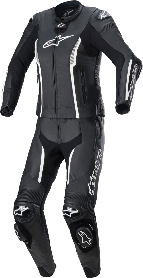 Alpinestars Stella Missile V2 Two Piece Womens Leather Suit, black-white, Size 38, black-white, Size 38 for Women