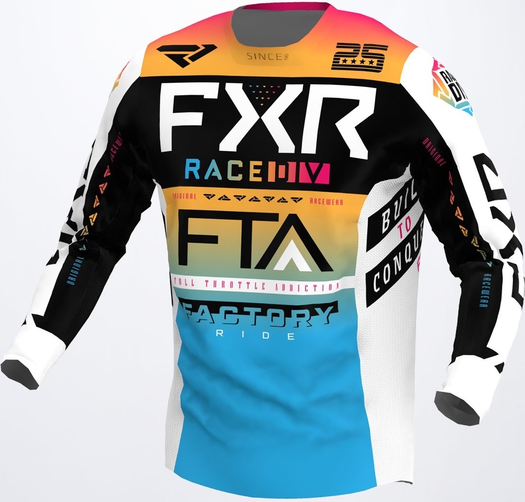 FXR Podium Gladiator Motocross Jersey, svart-vit-gul, storlek XL