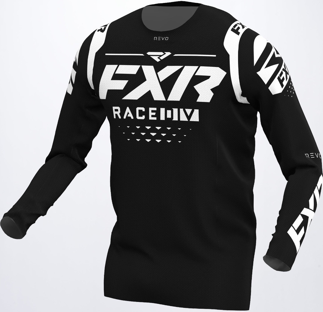 FXR Revo RaceDiv Motocross Jersey, svart-vit, storlek 2XL