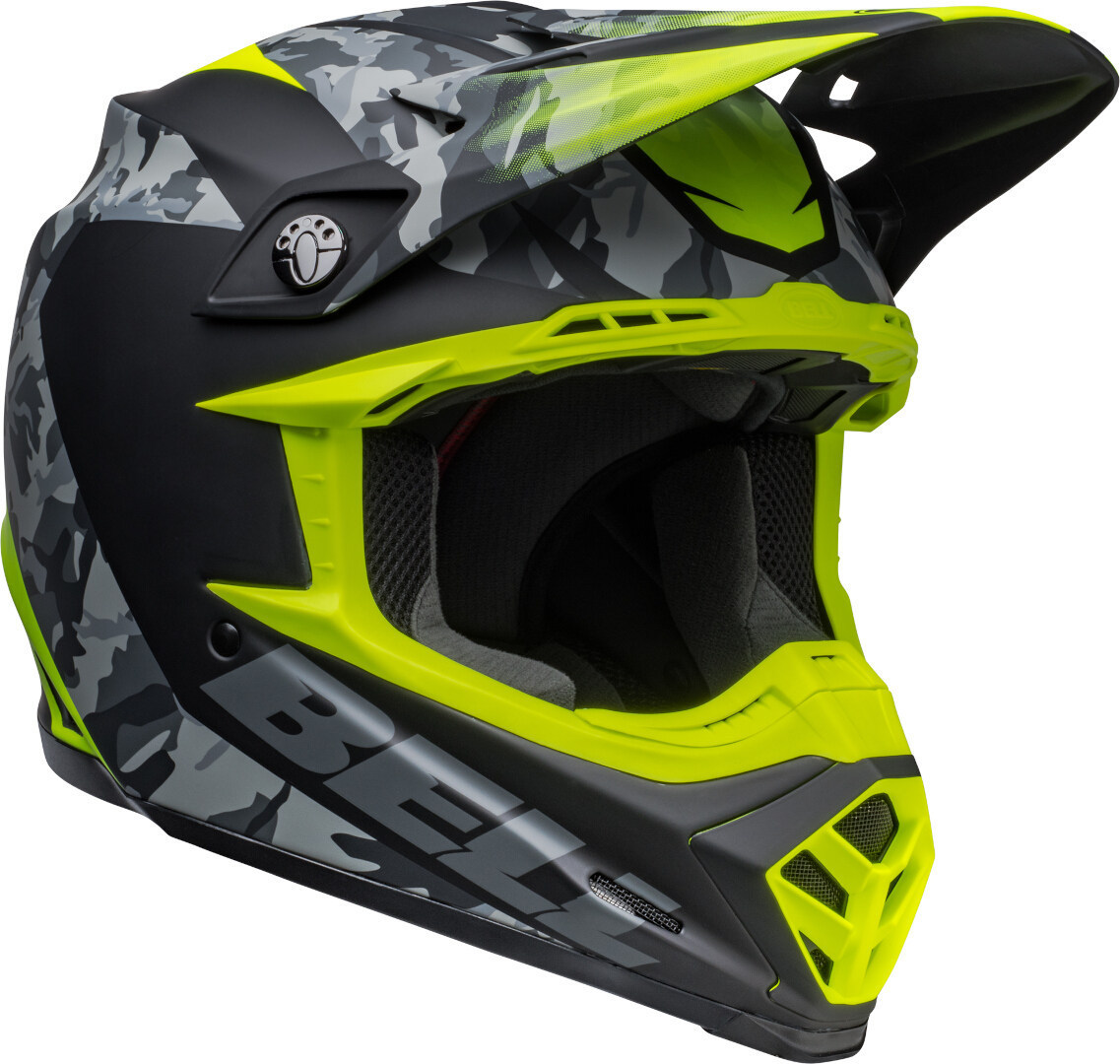 Bell Moto-9 MIPS Venom Motocross Helm, schwarz-gelb, Größe L