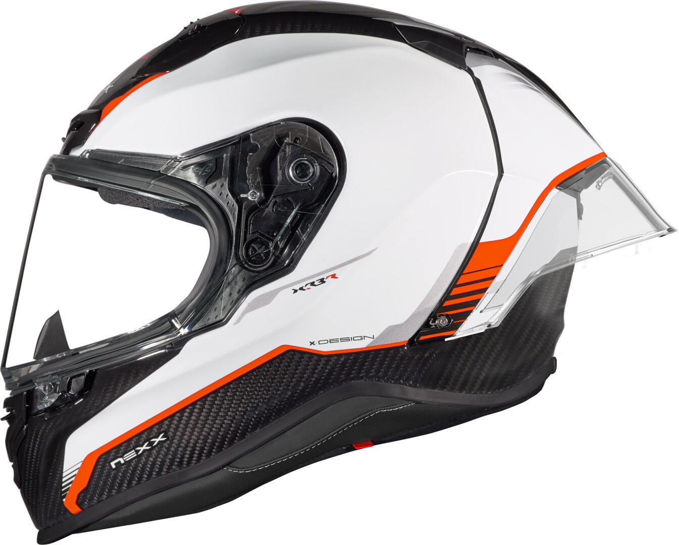 Nexx X.R3R Carbon Helm, wit-rood, afmeting M