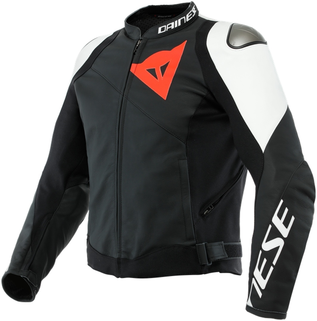 Dainese Sportiva Motorcykel Läder Jacka, svart-vit, storlek 46