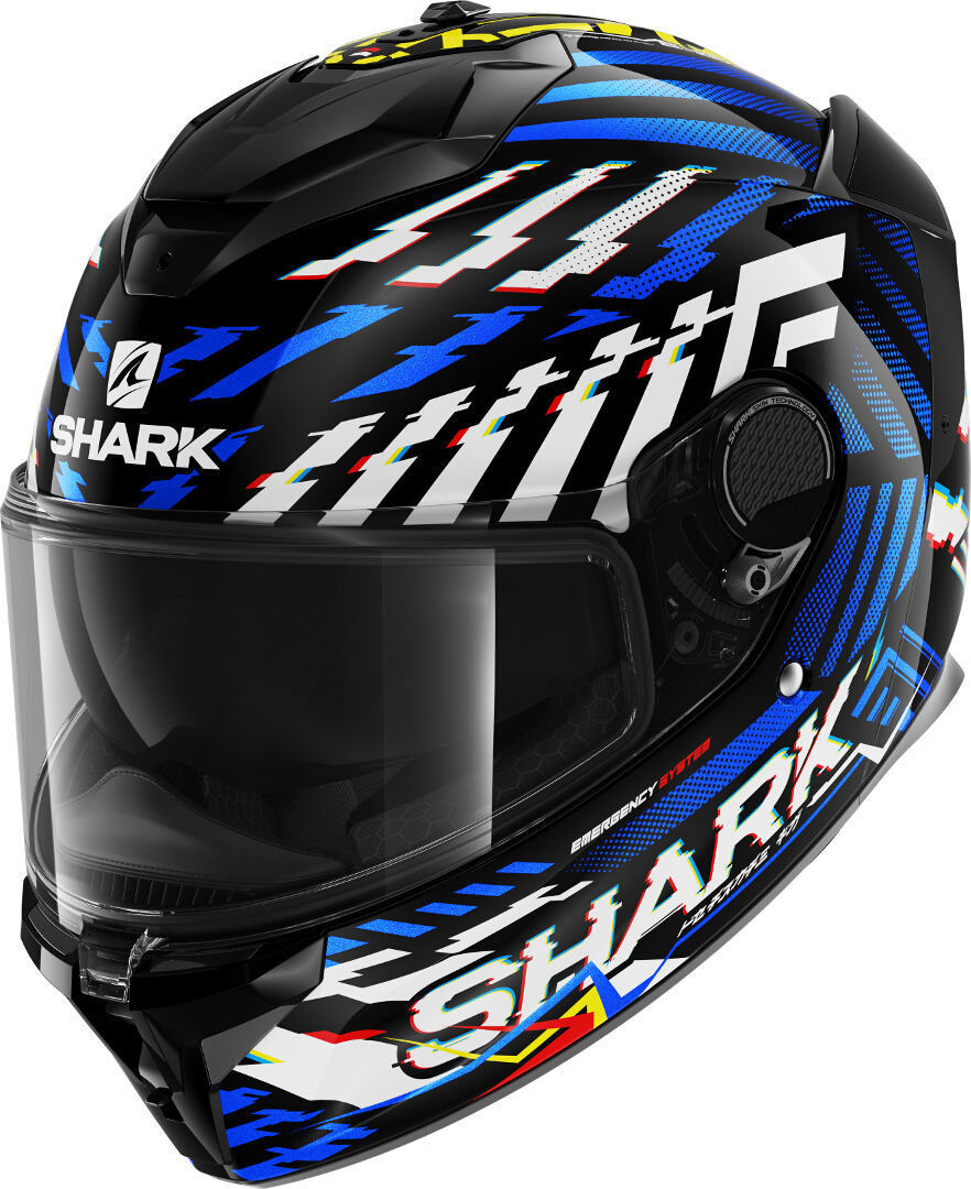Shark Spartan GT E-Brake Helm, schwarz-weiss-blau, Größe XL