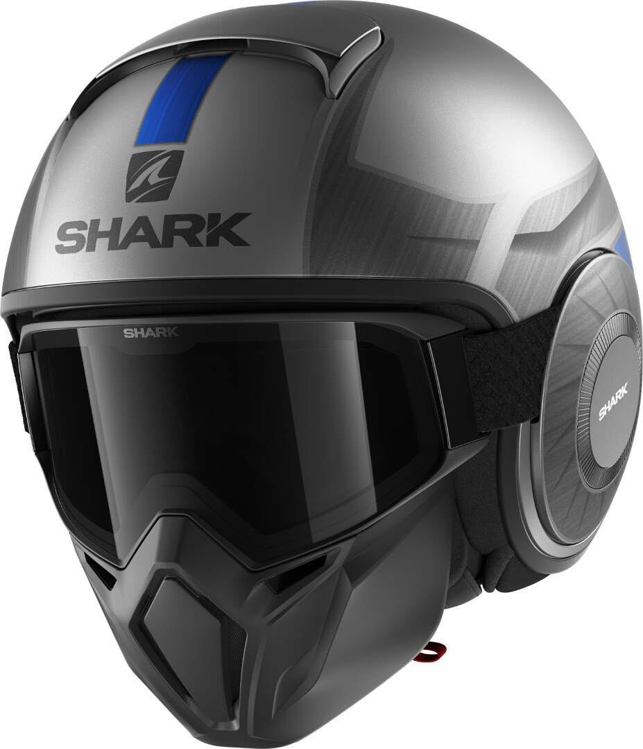 Shark Street-Drak Tribute RM Helm, grau-blau-silber, Größe XS