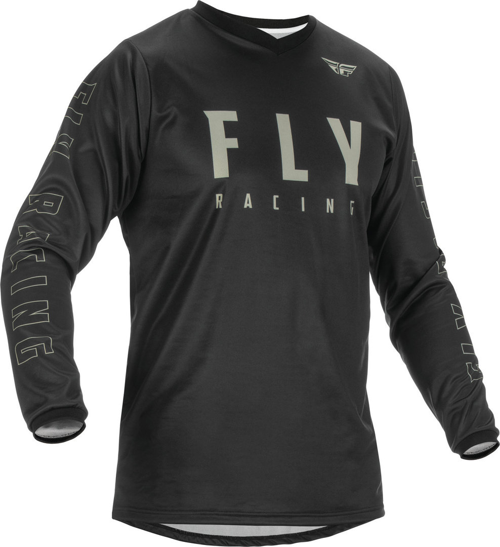 Fly Racing F-16 Motocross Jersey, schwarz-grau, Größe M