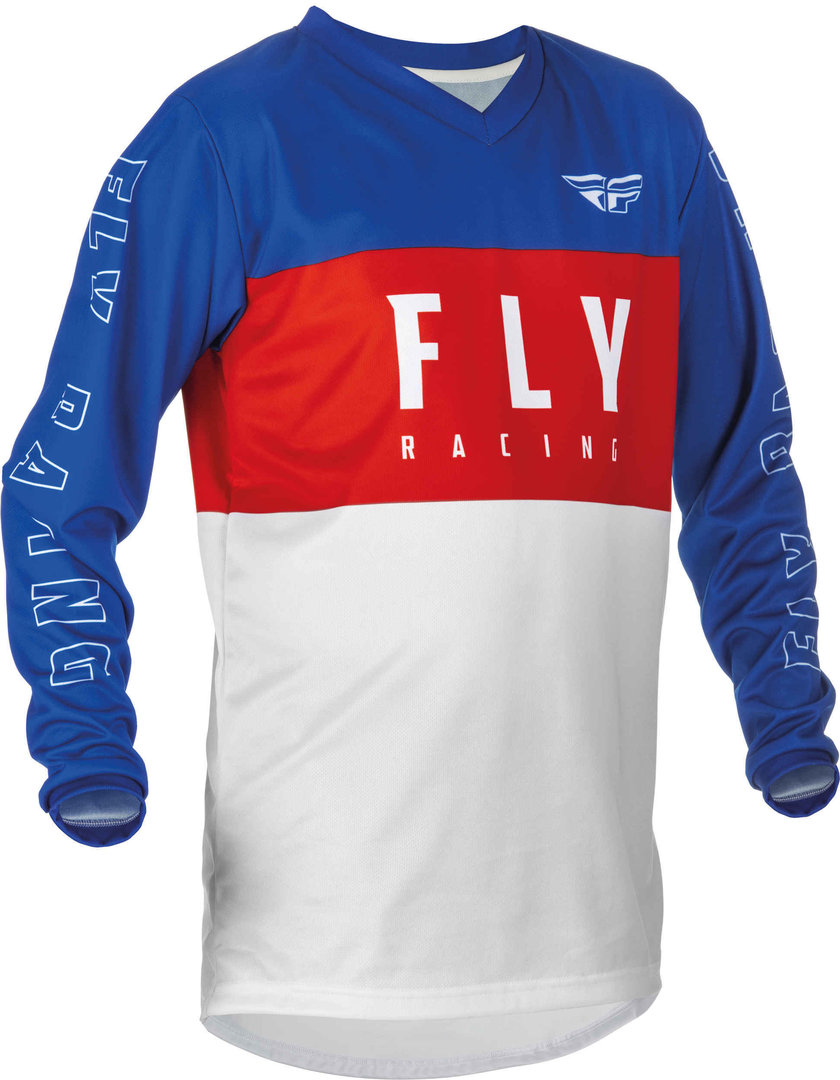 Fly Racing F-16 Jugend Jersey, weiss-rot-blau, Größe M