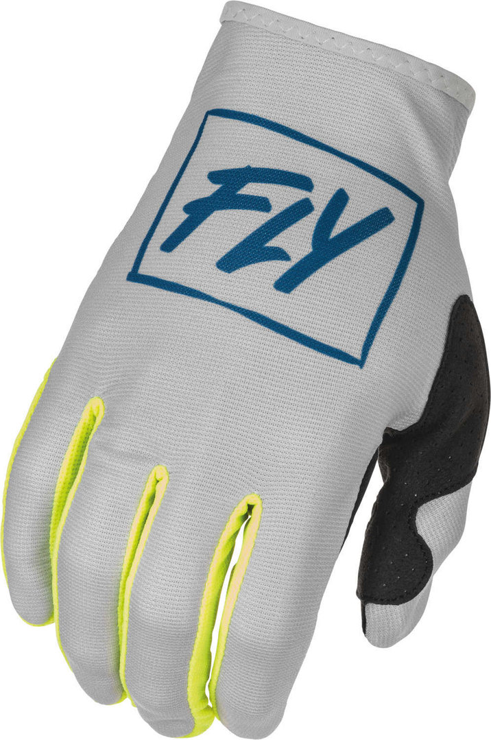 Fly Racing Lite Motorcross handschoenen, grijs-geel, afmeting L