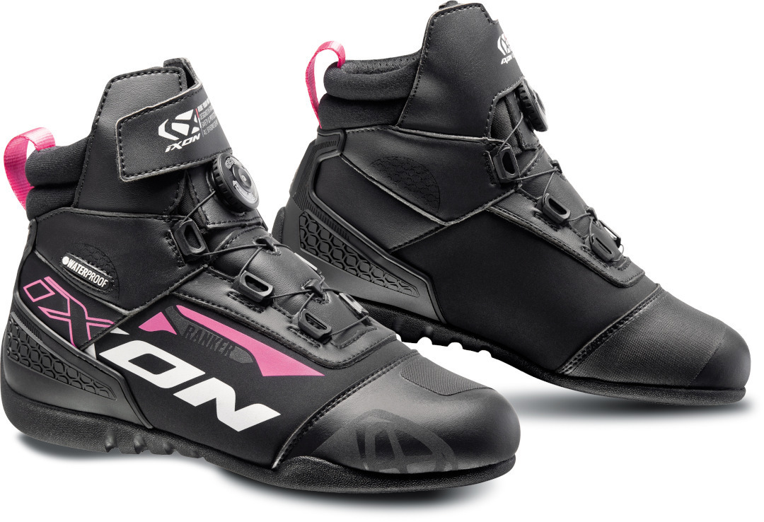 Ixon Ranker WP Damen Motorradschuhe, schwarz-weiss-pink-lila, Größe 38