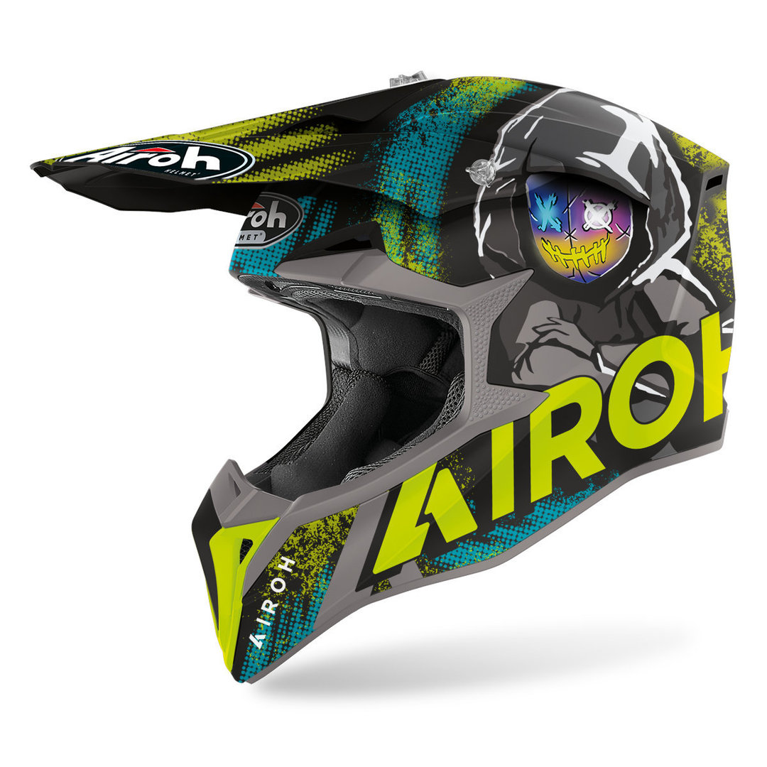 Airoh Wraap Alien Motocross Helm, schwarz-gelb, Größe XL
