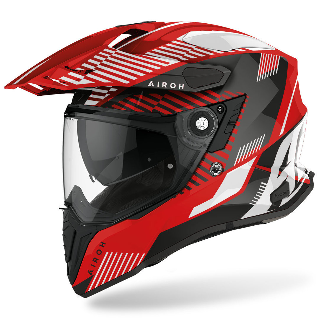 Airoh Commander Boost Motocross Helm, schwarz-weiss-rot, Größe S