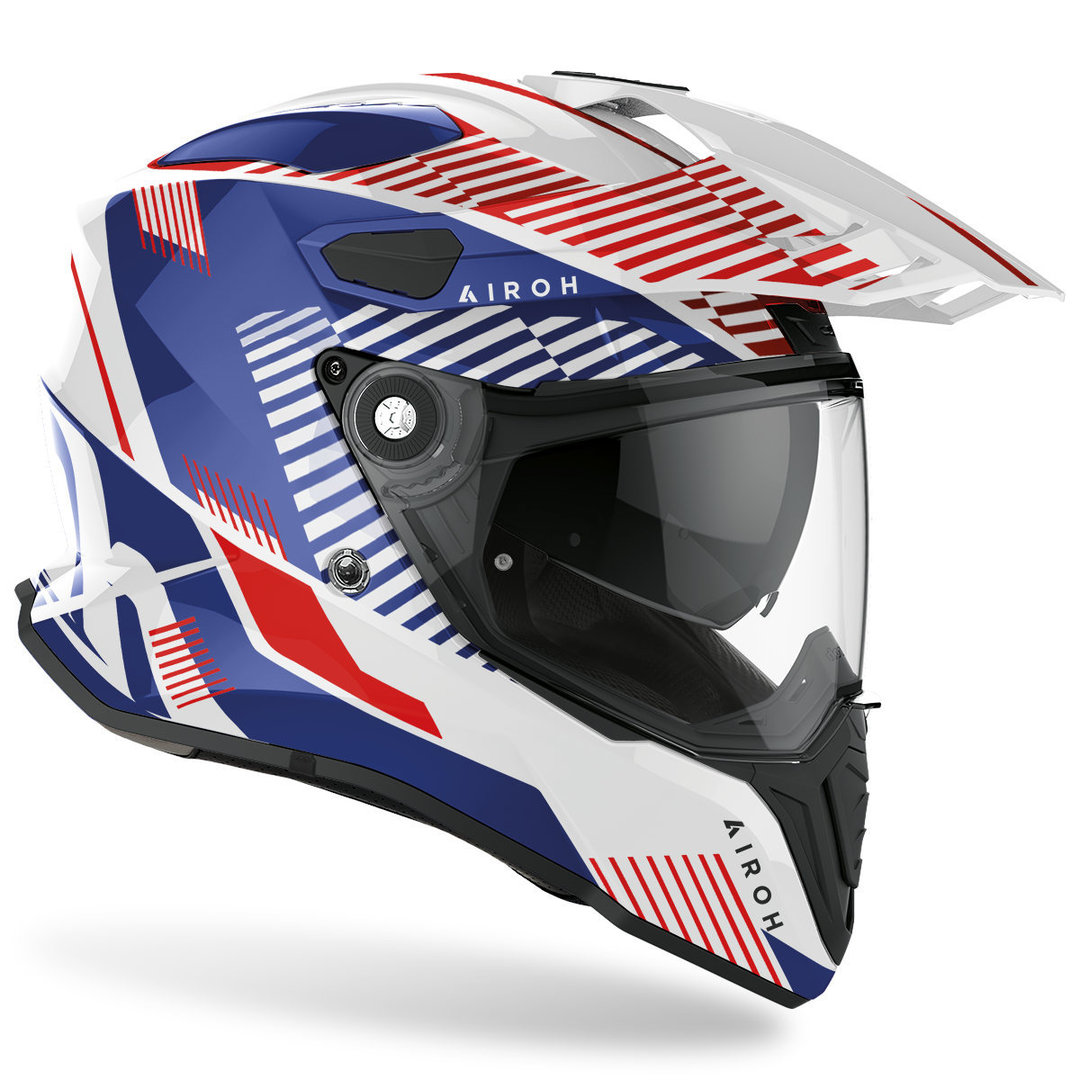 Фото - Мотошолом Airoh Commander Boost Kask motocrossowy, biały-czerwony-niebieski, Rozmiar 