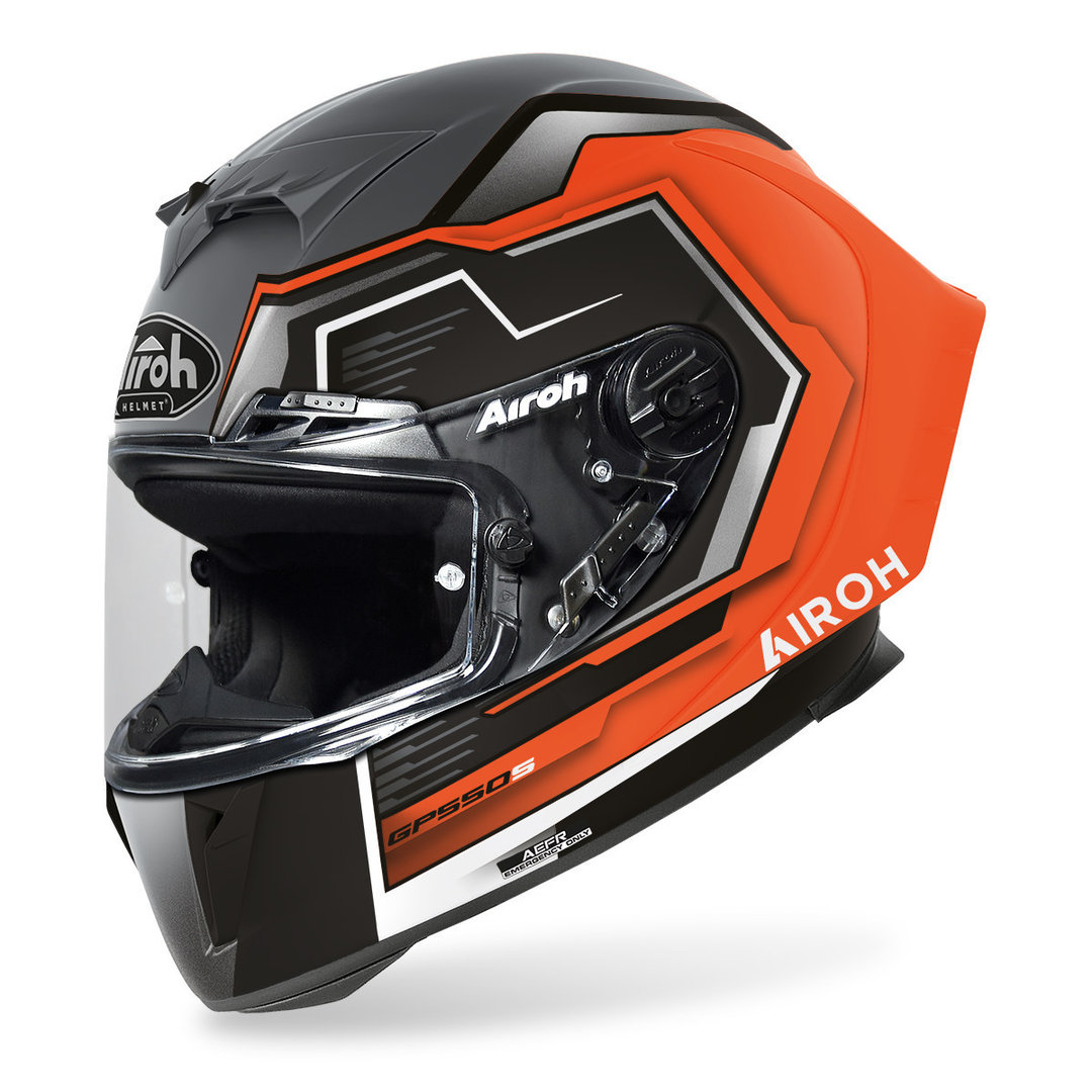 Airoh GP 550S Rush Helm, schwarz-orange, Größe S