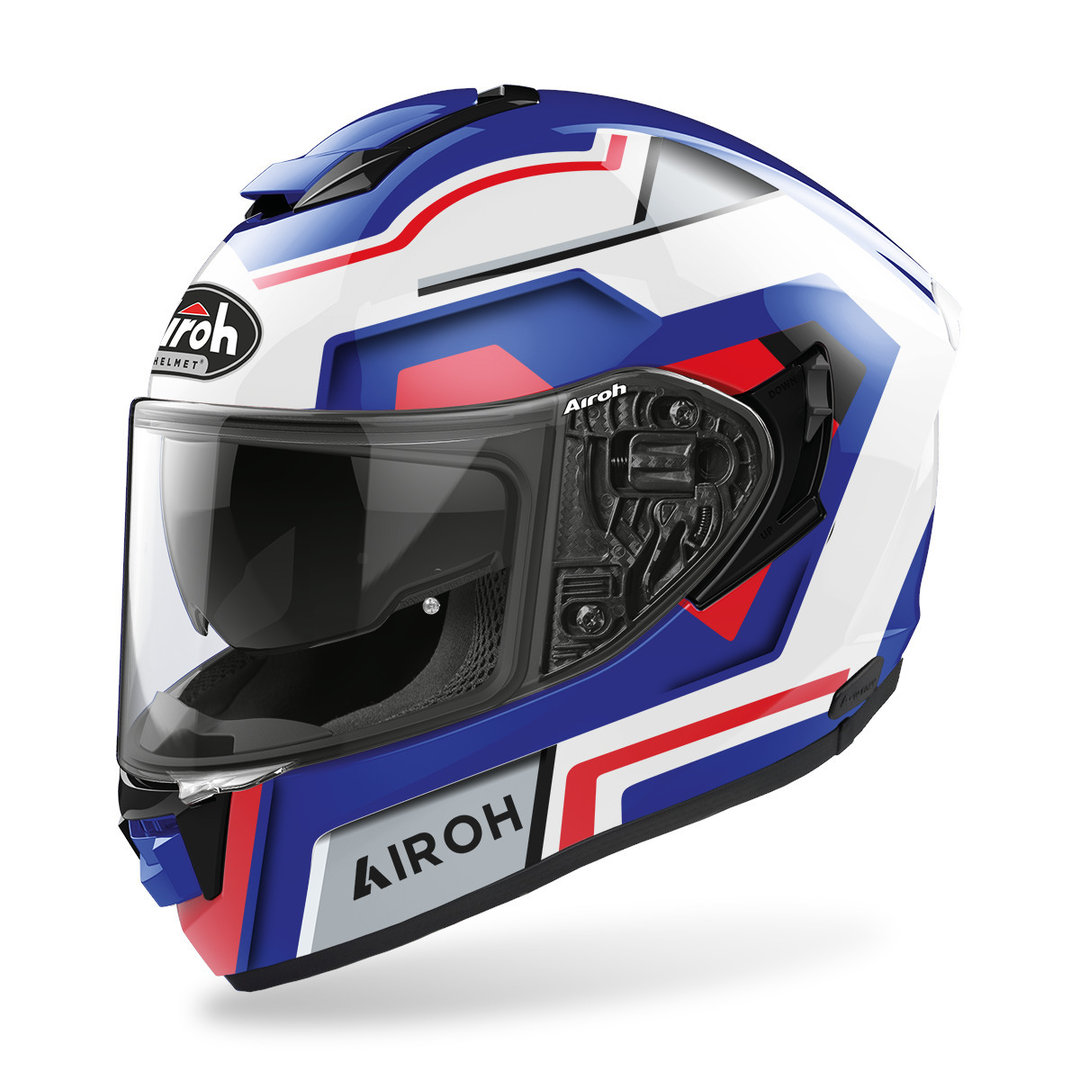 Airoh ST.501 Square Helm, weiss-rot-blau, Größe XS